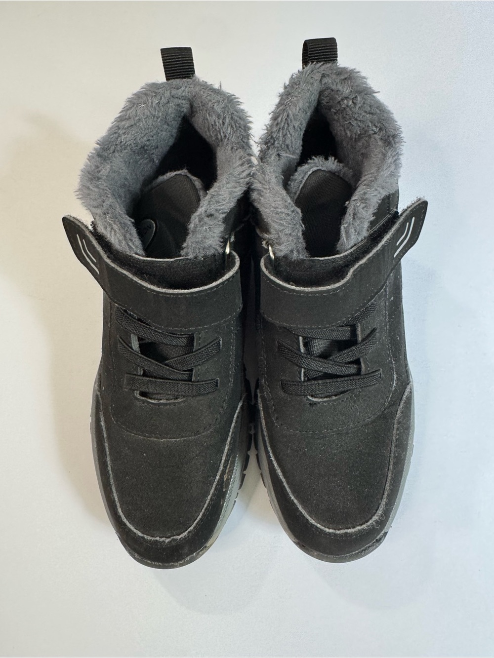 Girl’s Black Winter High-Top Boots with Fleece Lining